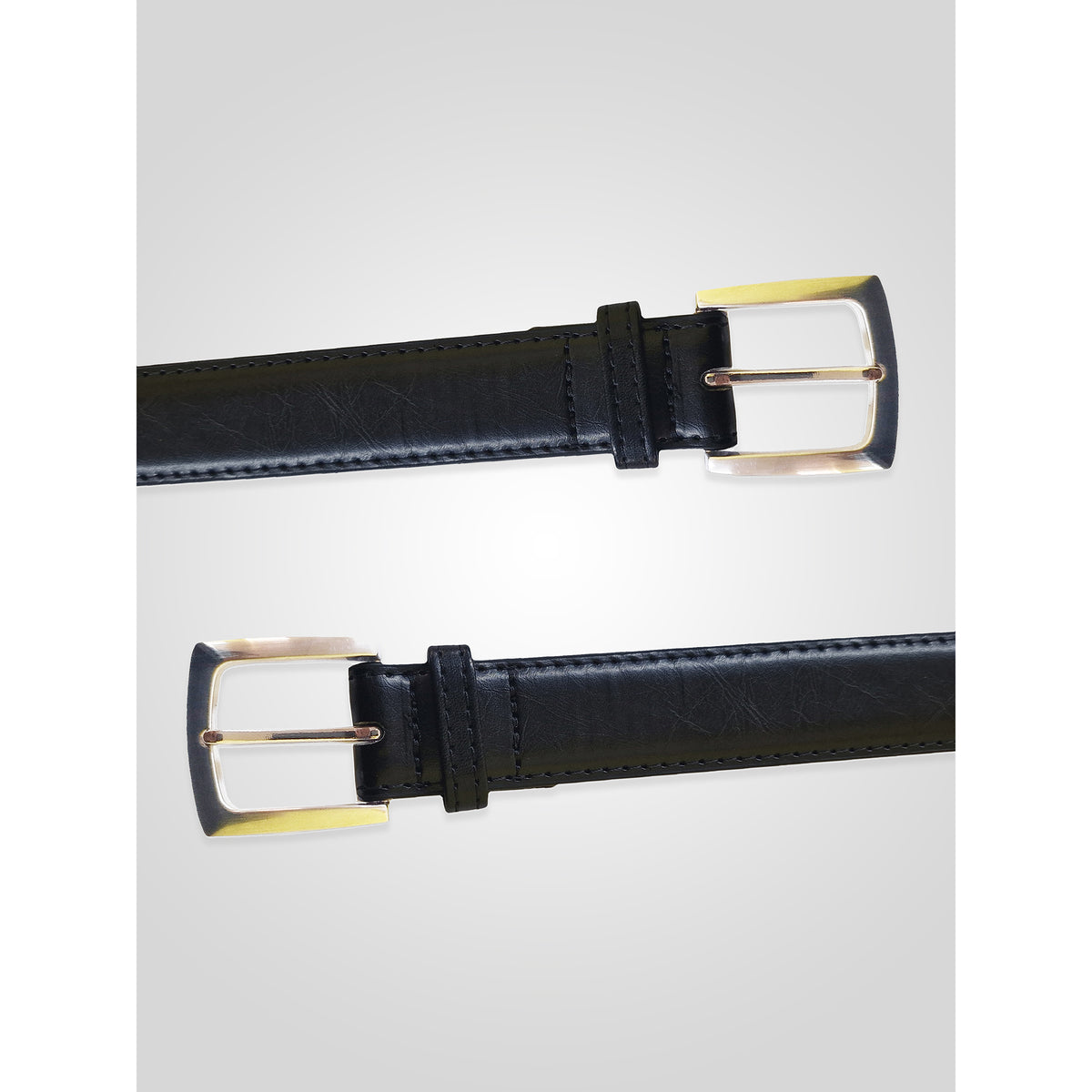 Black - Lifestyle - Duke Mens D555 Lewis Plain Bonded Leather Belt