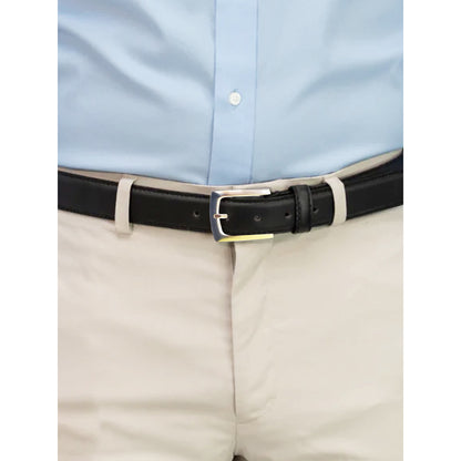 Black - Pack Shot - Duke Mens D555 Lewis Plain Bonded Leather Belt