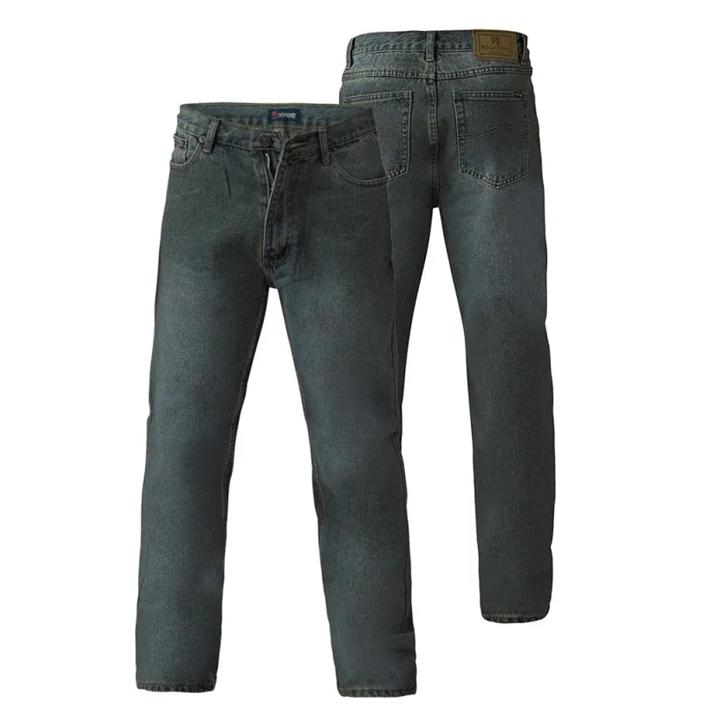 Dirty Denim - Close up - Duke Mens D555 Rockford Denim Comfort Jeans
