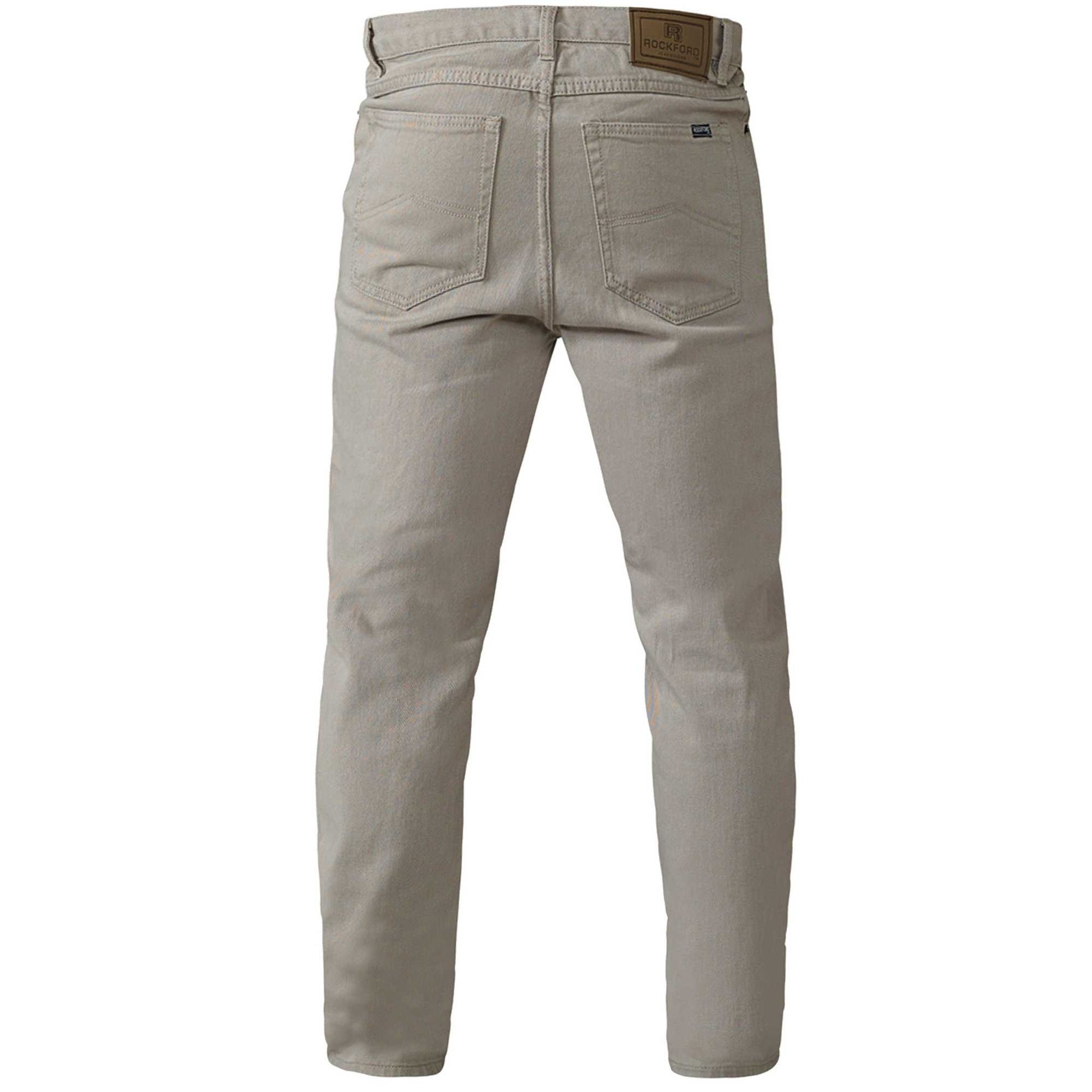 Stone - Back - Duke Mens D555 Rockford Denim Comfort Jeans