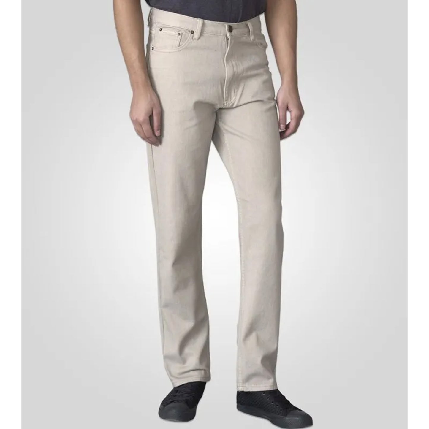Stone - Side - Duke Mens D555 Rockford Denim Comfort Jeans