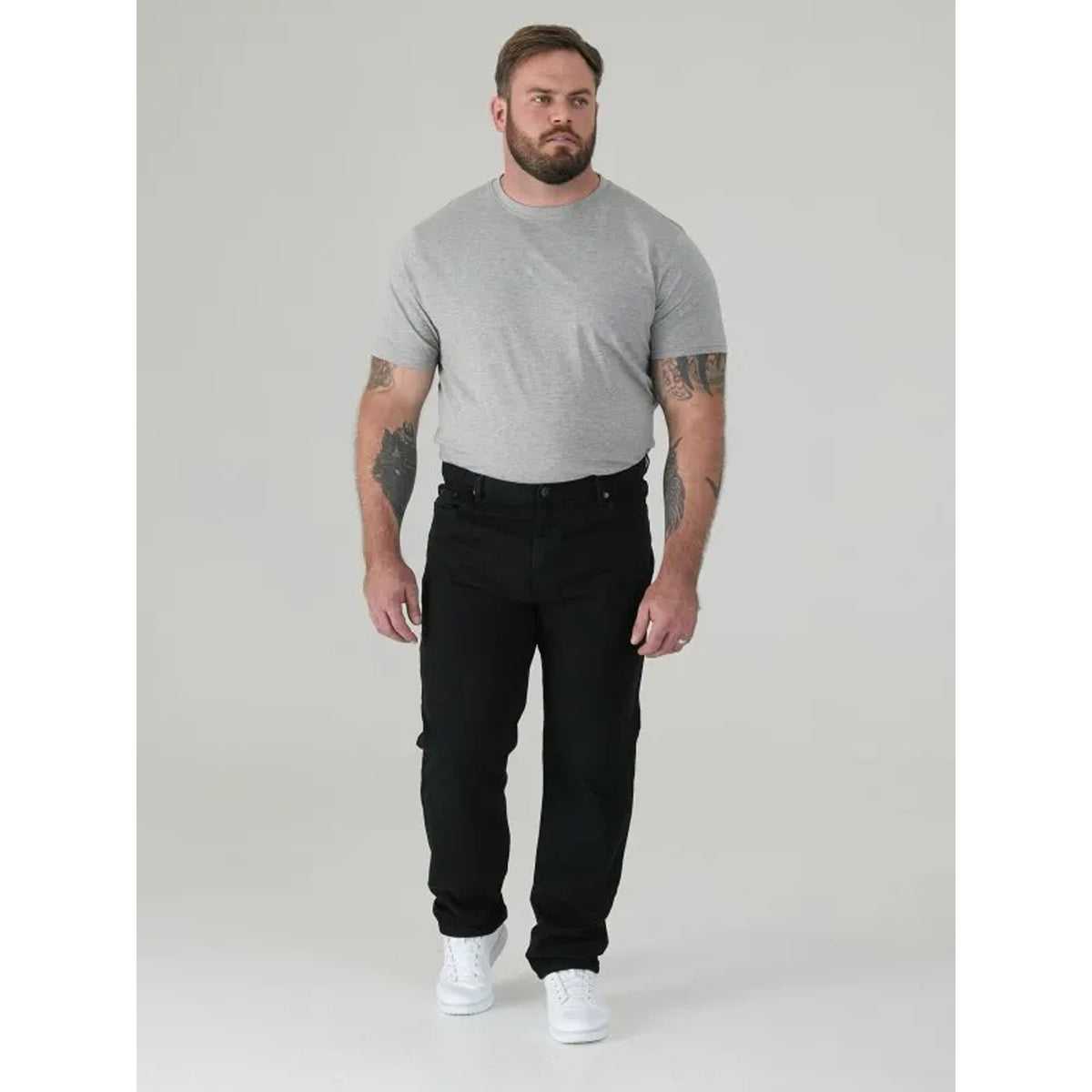 Black - Pack Shot - Duke Mens D555 Rockford Denim Comfort Jeans