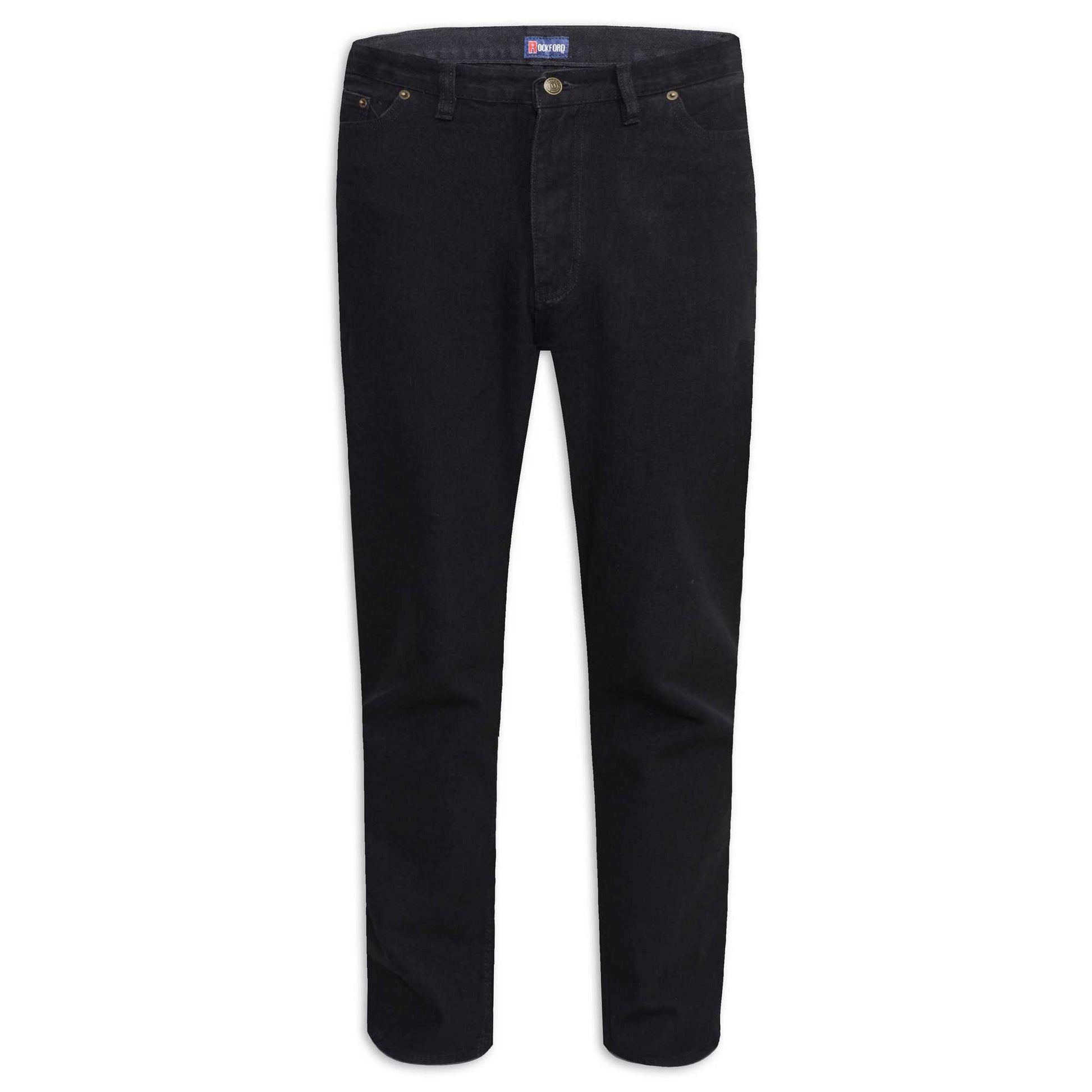 Black - Front - Duke Mens D555 Rockford Denim Comfort Jeans