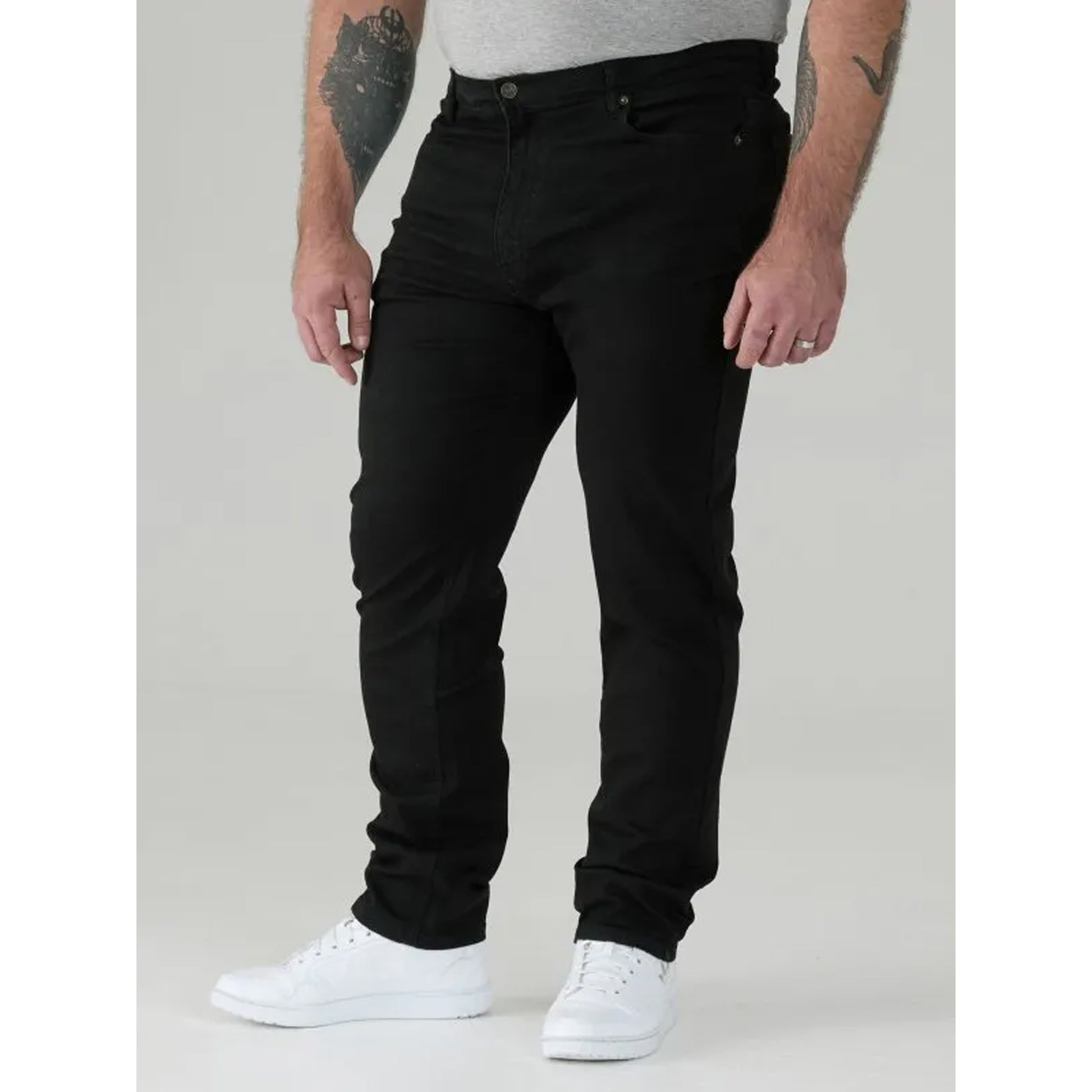 Black - Side - Duke Mens D555 Rockford Carlos Stretch Jeans