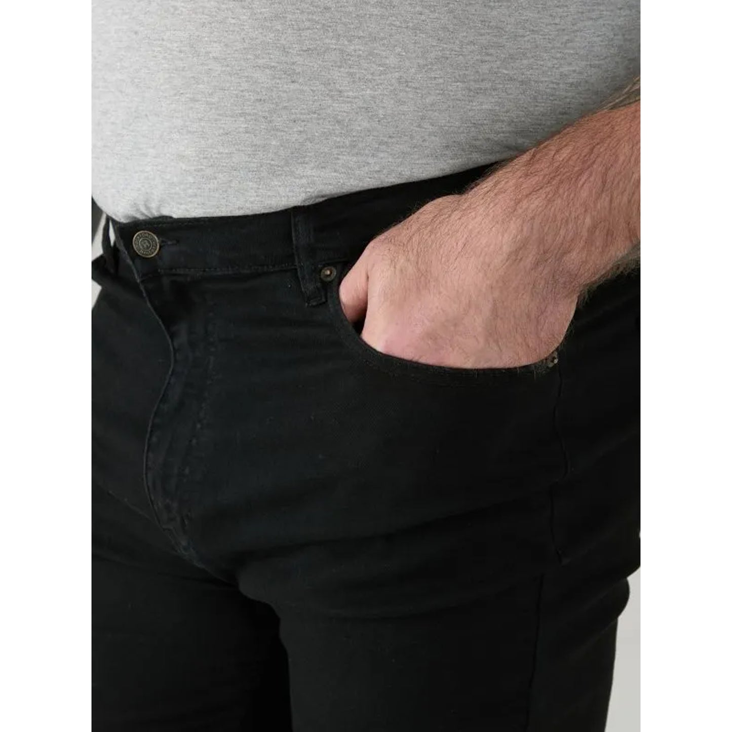 Black - Pack Shot - Duke Mens D555 Rockford Carlos Stretch Jeans