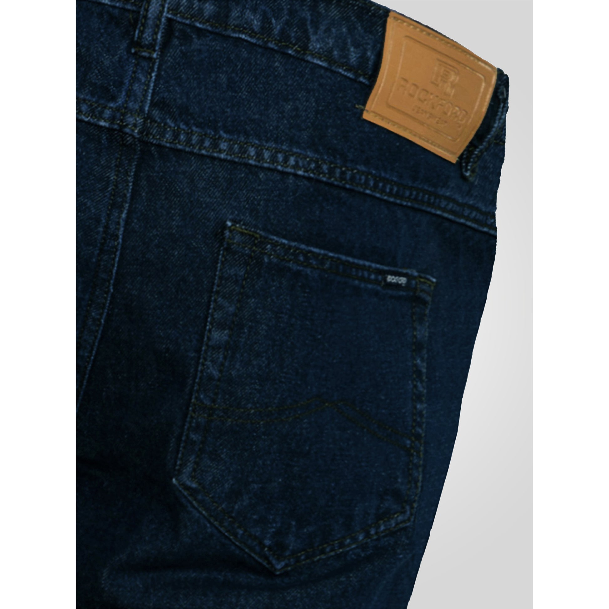 Indigo - Close up - Duke Mens D555 Rockford Comfort Kingsize Jeans