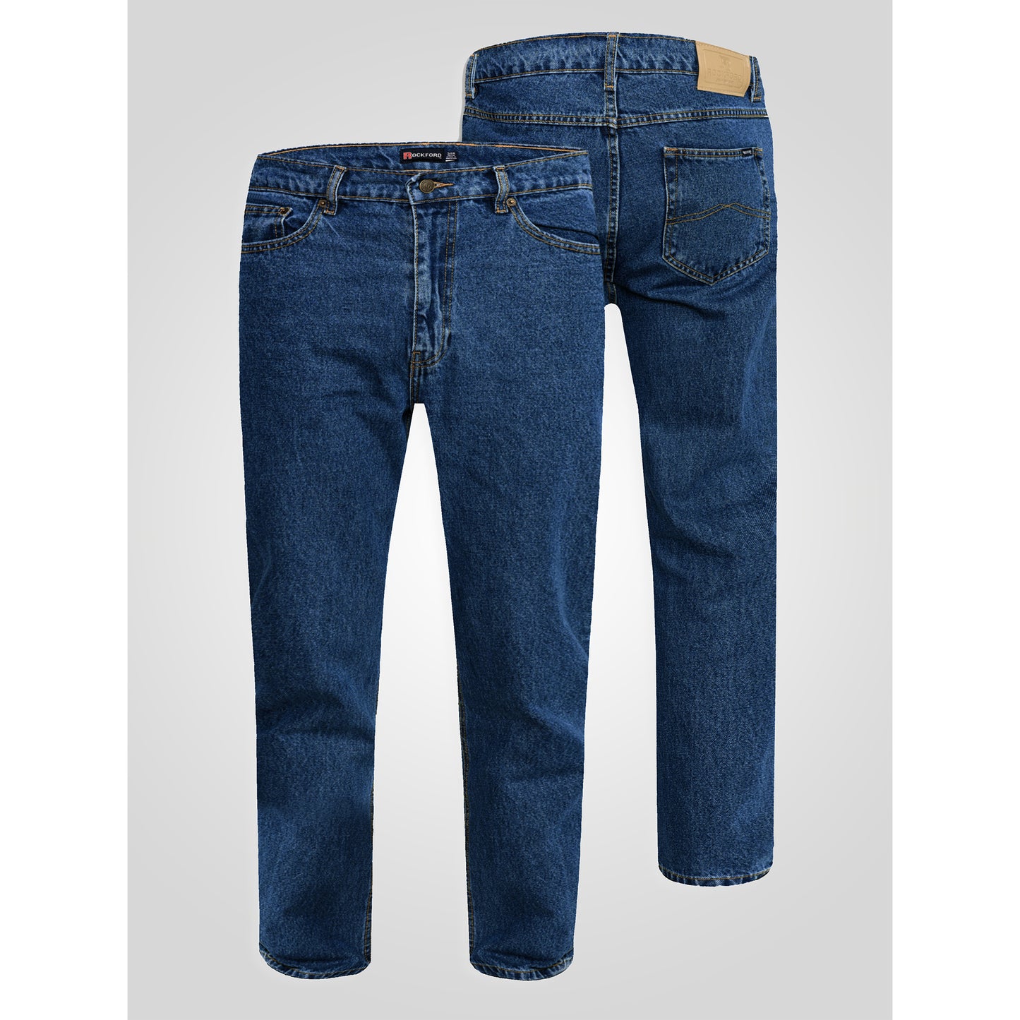 Stonewash - Close up - Duke Mens D555 Rockford Comfort Kingsize Jeans