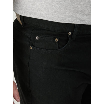 Black - Close up - Duke Mens D555 Rockford Comfort Kingsize Jeans