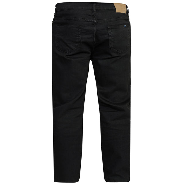 Black - Back - Duke Mens D555 Rockford Carlos Stretch Jeans