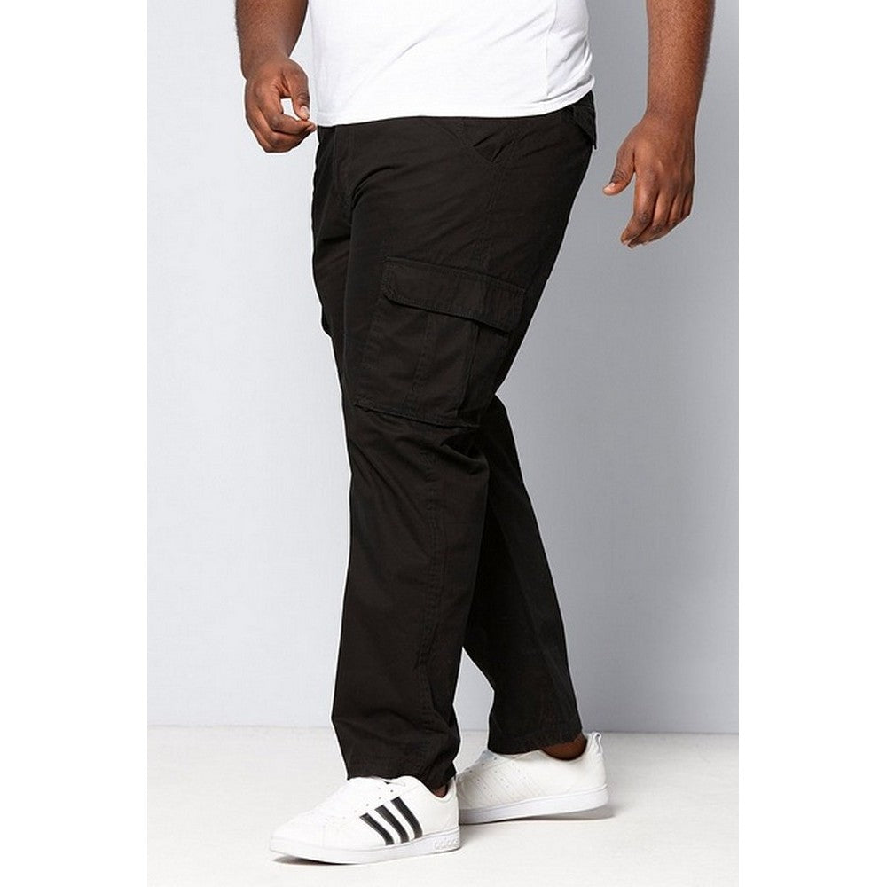 Black - Lifestyle - Duke London Mens Tall Fit Cotton Cargo Trousers