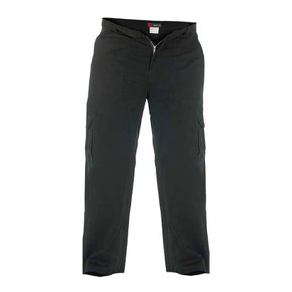 Black - Front - Duke London Mens Tall Fit Cotton Cargo Trousers