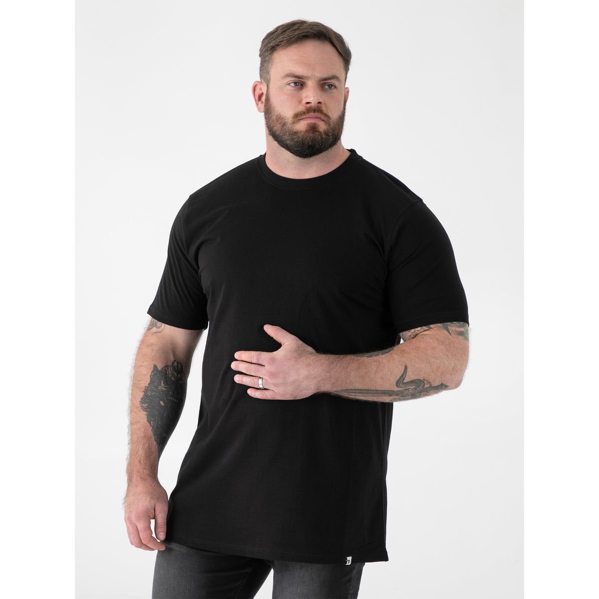Black - Side - Duke Mens D555 Flyers T-Shirt
