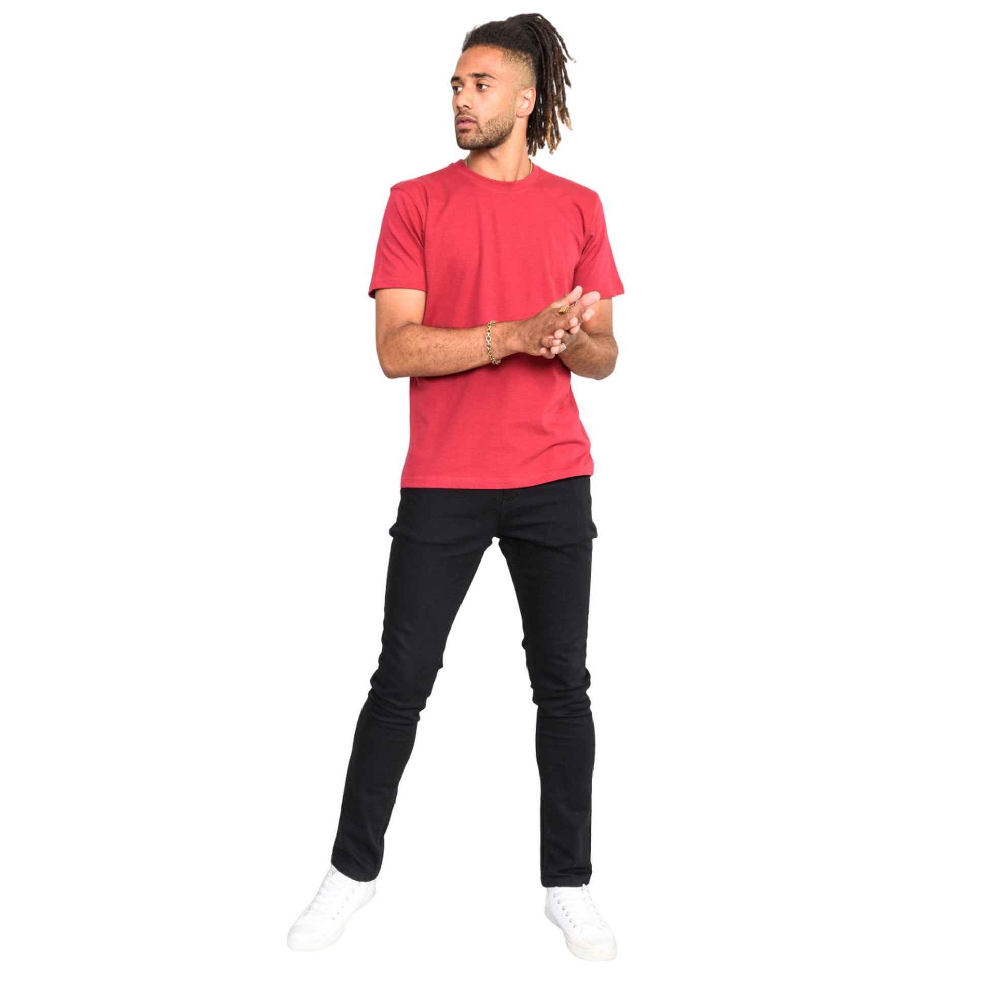 Red - Side - Duke Mens D555 Flyers 2 Crew Neck T-Shirt