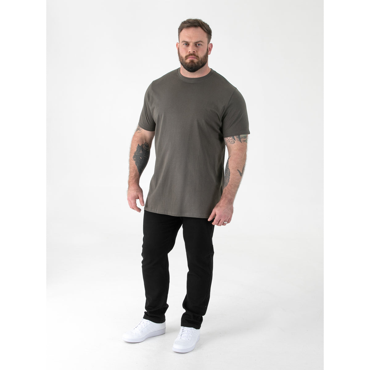 Khaki - Pack Shot - Duke Mens D555 Flyers 2 Crew Neck T-Shirt