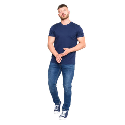 Navy - Side - Duke Mens D555 Flyers 2 Crew Neck T-Shirt