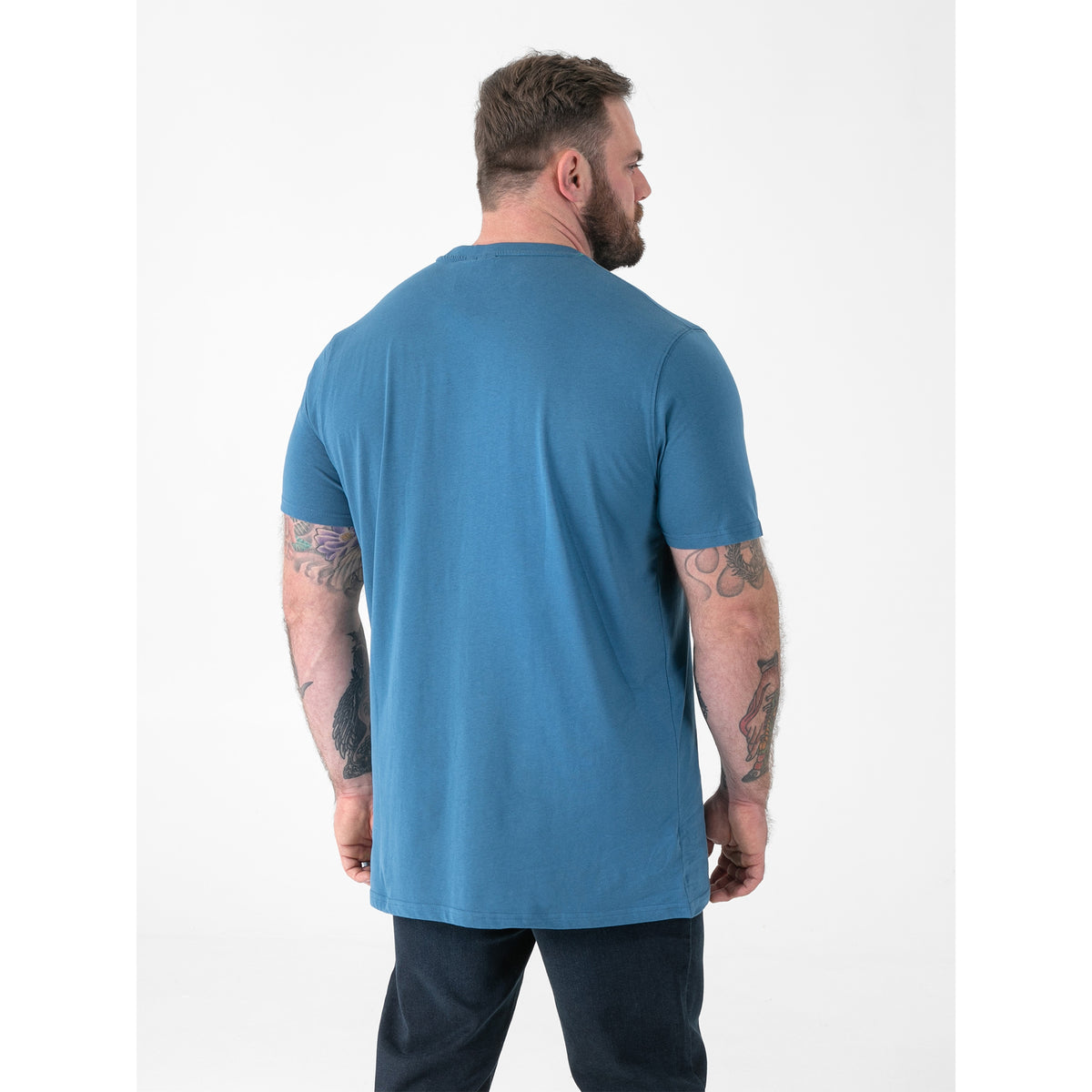 Teal - Side - Duke Mens D555 Flyers 2 Crew Neck T-Shirt