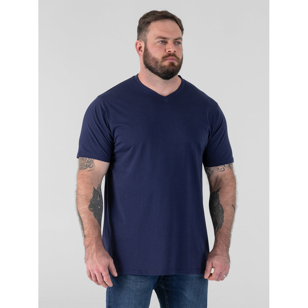 Navy - Side - Duke Mens D555 Signature T-Shirt