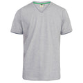 Grey Melange - Front - D555 Mens Signature-1 V-Neck T-Shirt