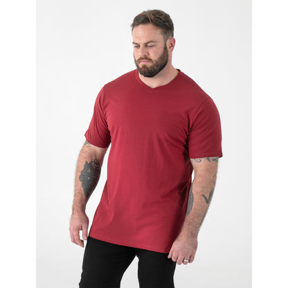 Red - Lifestyle - Duke Mens D555 Signature 2 V Neck T-Shirt