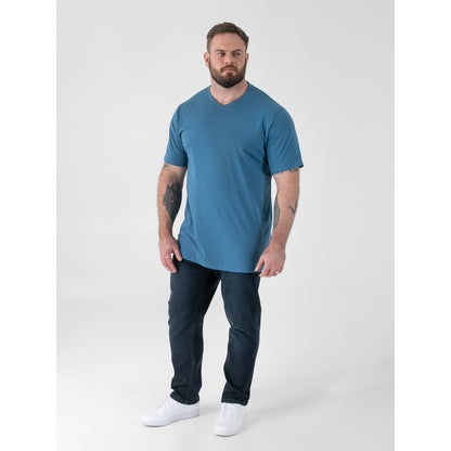Teal - Pack Shot - Duke Mens D555 Signature 2 V Neck T-Shirt