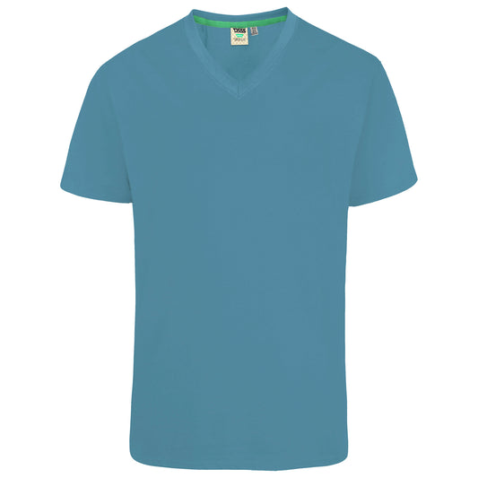 Teal - Front - Duke Mens D555 Signature 2 V Neck T-Shirt