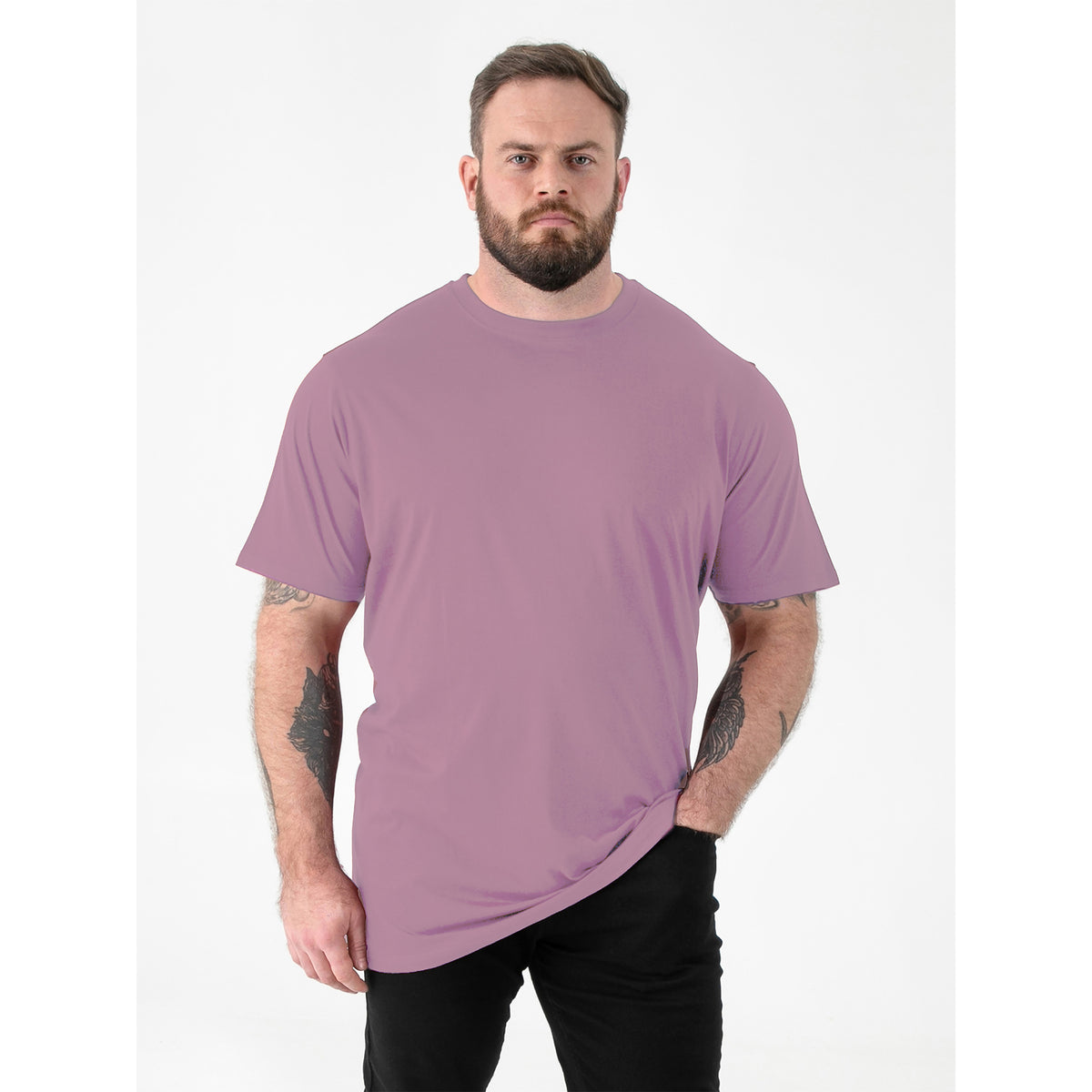 Pale Grape - Side - Duke Mens D555 Flyers 2 Kingsize T-Shirt