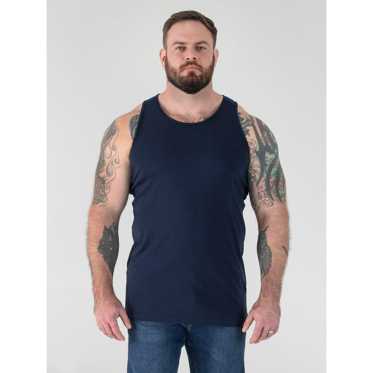 Navy - Lifestyle - Duke Mens D555 Fabio Kingsize Tank Top