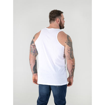 White - Side - Duke Mens D555 Fabio Kingsize Tank Top