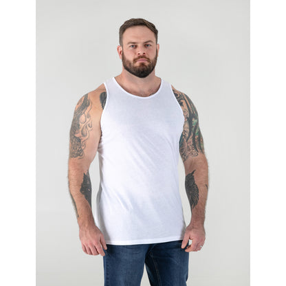 White - Lifestyle - Duke Mens D555 Fabio Kingsize Tank Top