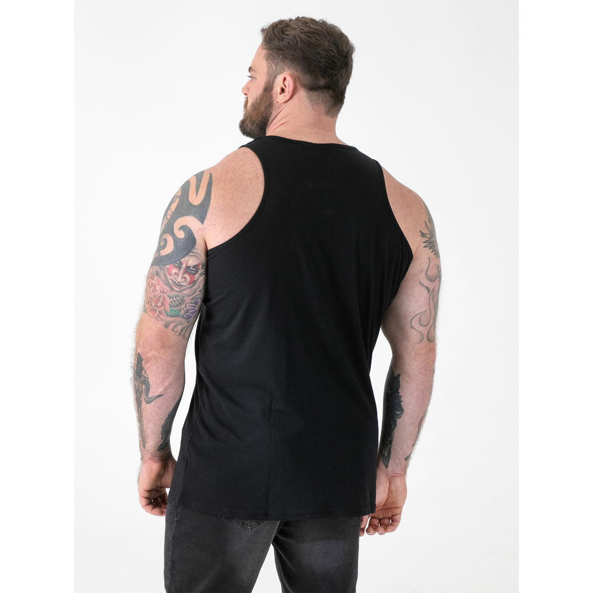 Black - Lifestyle - Duke Mens D555 Fabio Kingsize Tank Top
