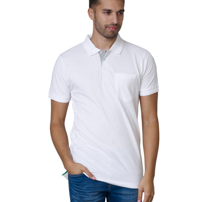 White - Side - Duke Mens Grant Polo Shirt