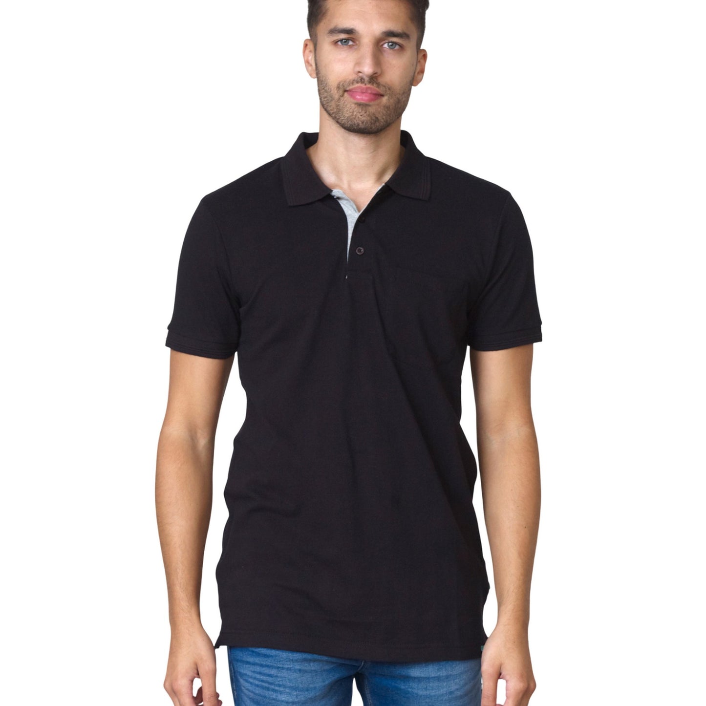 Black - Side - Duke Mens Grant Polo Shirt