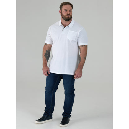 White - Close up - Duke Mens Grant Polo Shirt