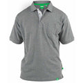 Grey Melange - Front - Duke Mens Grant Chest Pocket Pique Polo Shirt