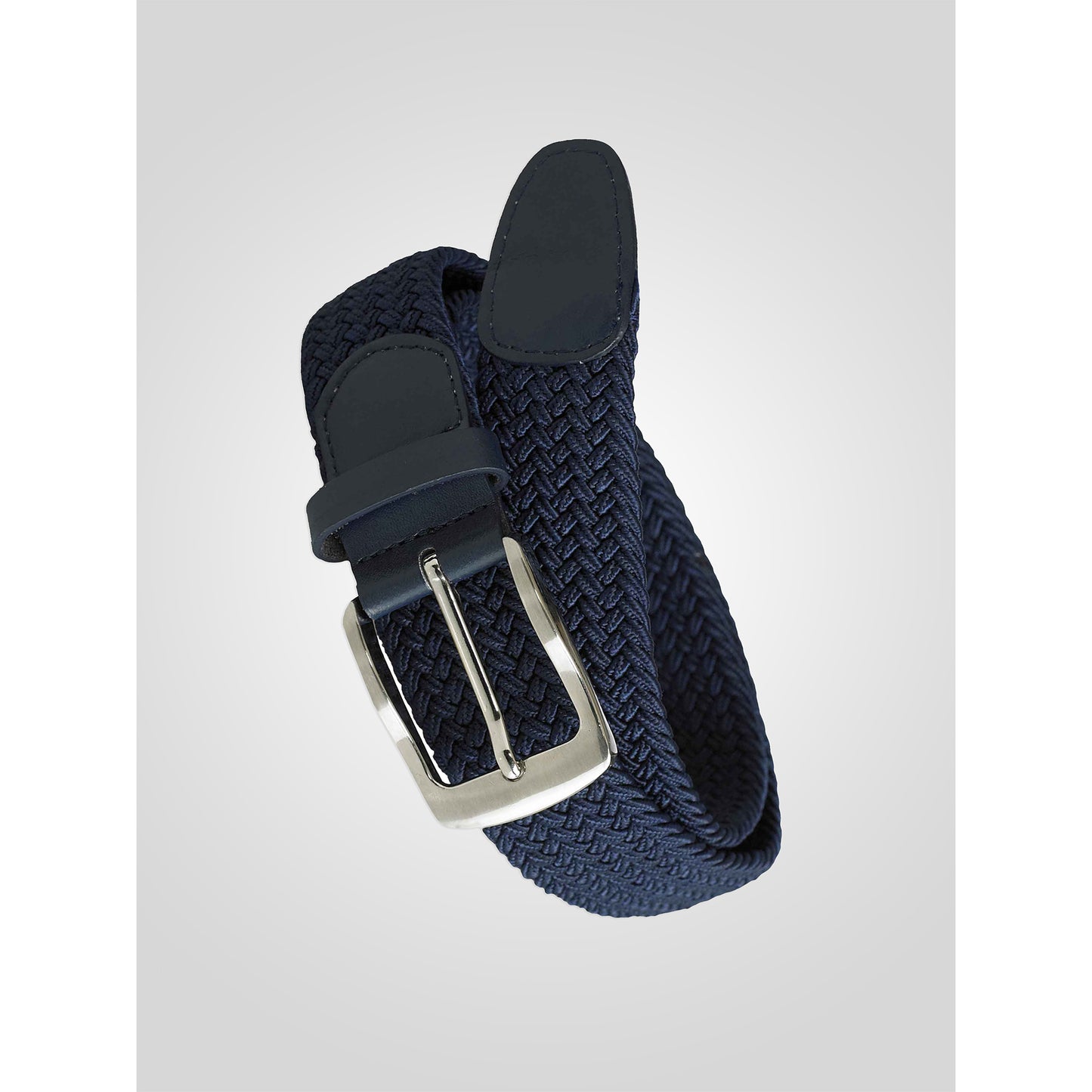 Navy - Back - D555 Mens Dani Stretch Braided Belt
