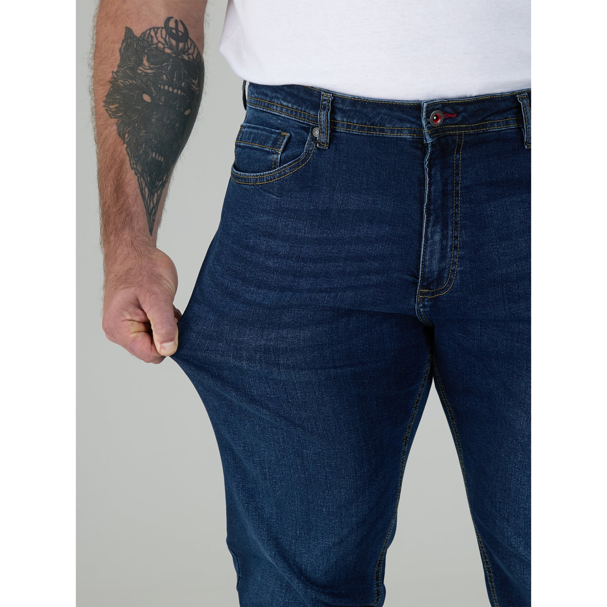 Dark Blue - Pack Shot - Duke Mens D555 Ambrose Stretch Tapered Kingsize Jeans