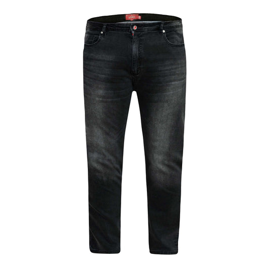 Grey Stonewash - Front - Duke Mens D555 Benson Stretch Tapered Kingsize Jeans