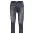 Grey Stonewash - Front - D555 Mens Benson King Size Tapered Fit Stretch Jeans