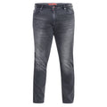 Grey Stonewash - Front - D555 Mens Benson King Size Tapered Fit Stretch Jeans