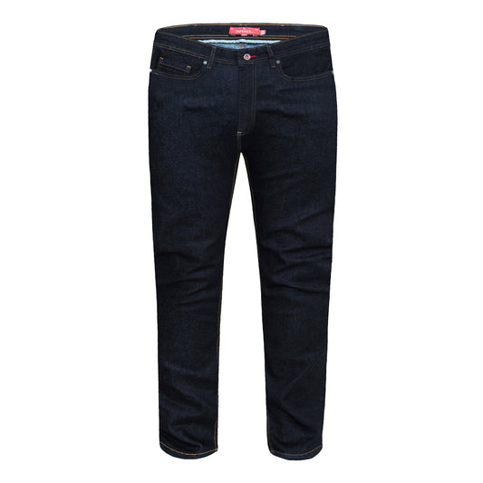 Indigo - Front - Duke Mens D555 Cedric Stretch Tapered Kingsize Jeans
