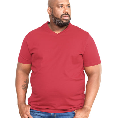 Red - Side - Duke Mens D555 Signature Kingsize T-Shirt