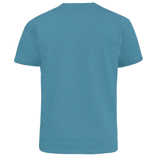 Teal - Back - Duke Mens D555 Signature Kingsize T-Shirt
