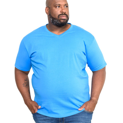 Blue - Side - Duke Mens D555 Signature Kingsize T-Shirt