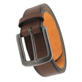 Brown - Back - D555 Mens Avant King Size Burnished Edge Belt