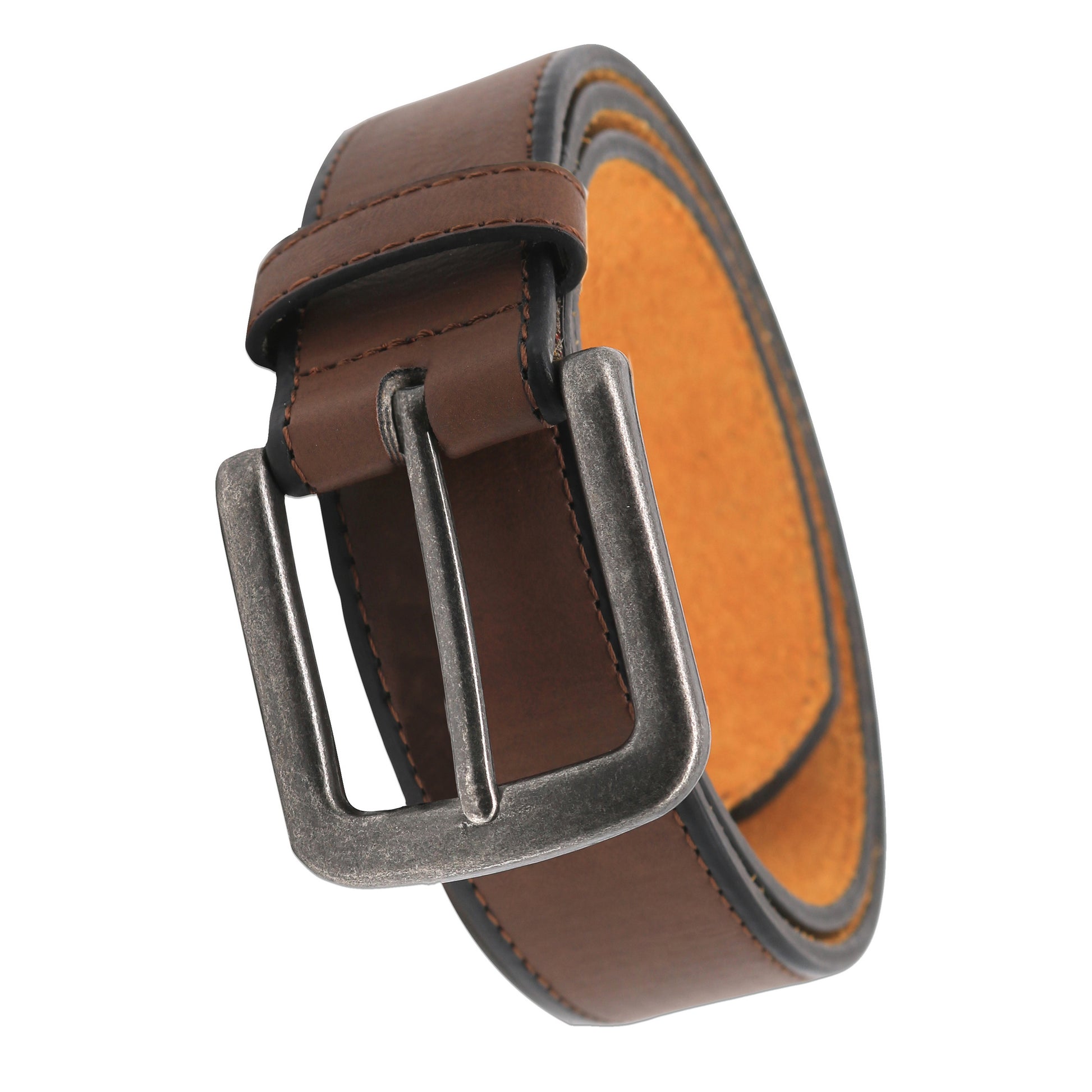 Brown - Back - Duke D555 Avant Burnished Bonded Leather Belt