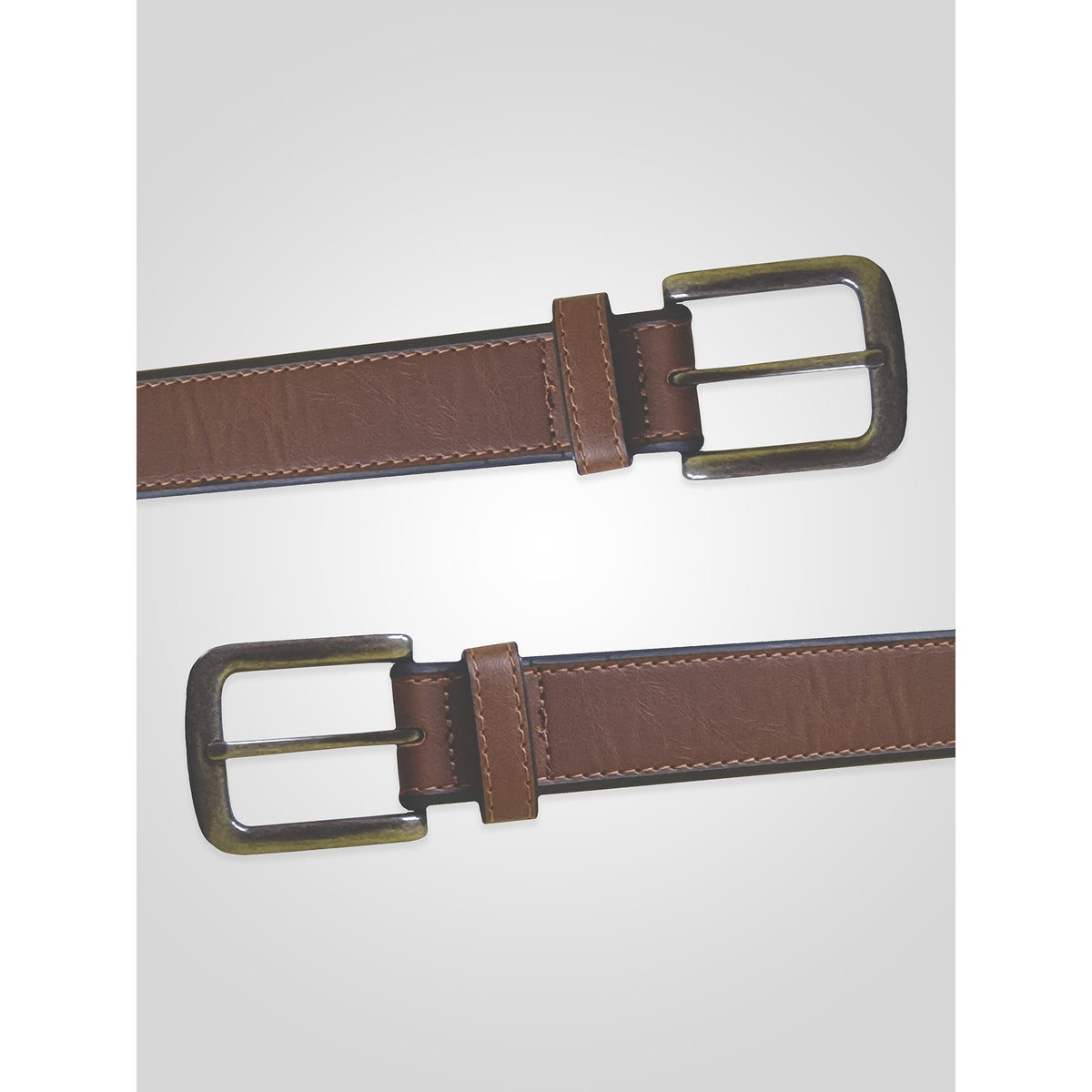 Brown - Side - Duke D555 Avant Burnished Bonded Leather Belt