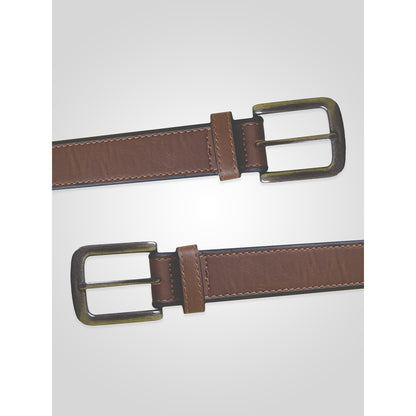 Brown - Side - Duke D555 Avant Burnished Bonded Leather Belt