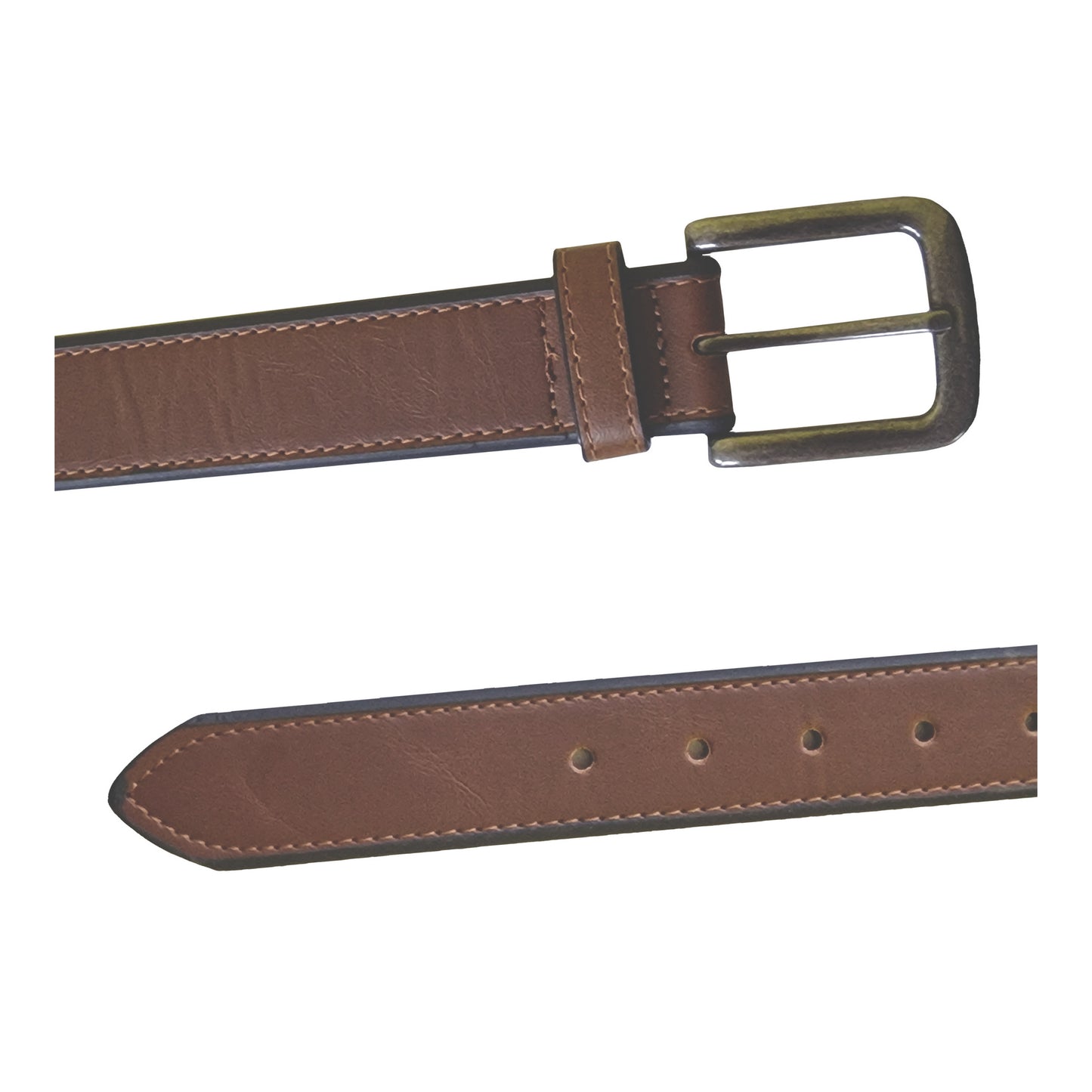 Brown - Side - Duke D555 Avant Burnished Bonded Leather Belt