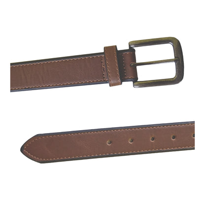 Brown - Side - Duke D555 Avant Burnished Bonded Leather Belt