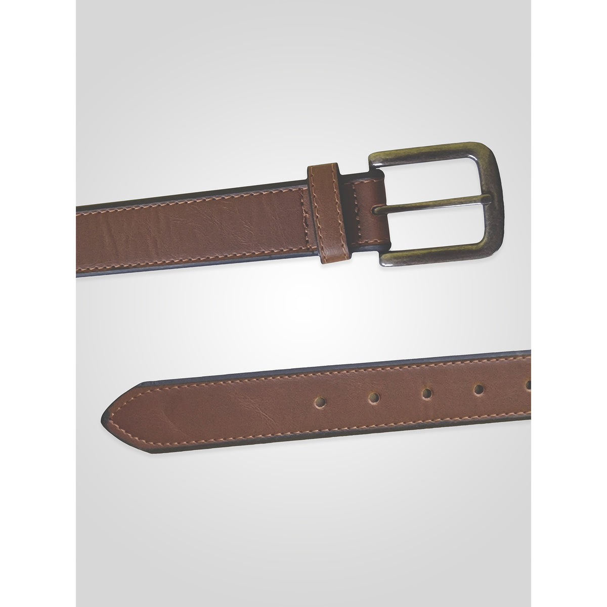 Brown - Lifestyle - Duke D555 Avant Burnished Bonded Leather Belt